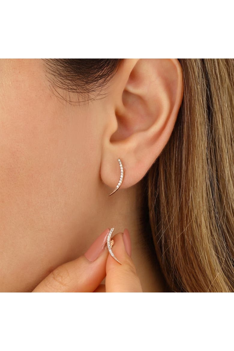 Sterling Silver Fishbone Earrings, Alternate, color, Gold