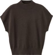 MANGO Metallic Mock Neck Short Sleeve Sweater