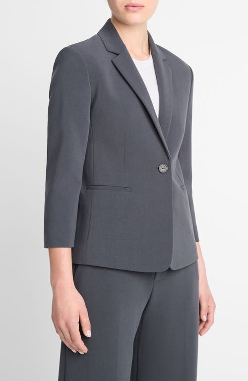 Vince Shrunken Bracelet-sleeve Blazer In Graphite