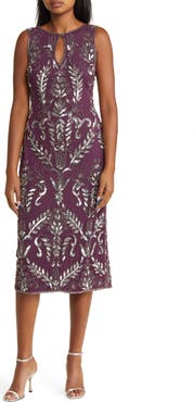 Pisarro Nights Embellished Midi Cocktail Dress