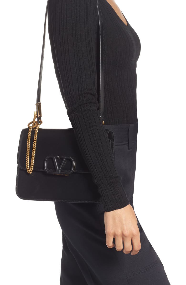 Valentino Garavani Leather Shoulder Bag, Alternate, color,