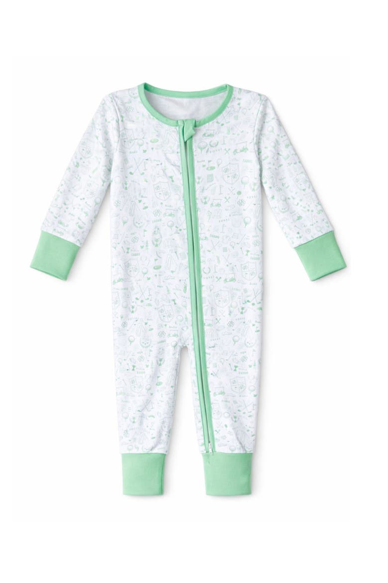 Golf Print Bodysuit, Main, color, Green/White