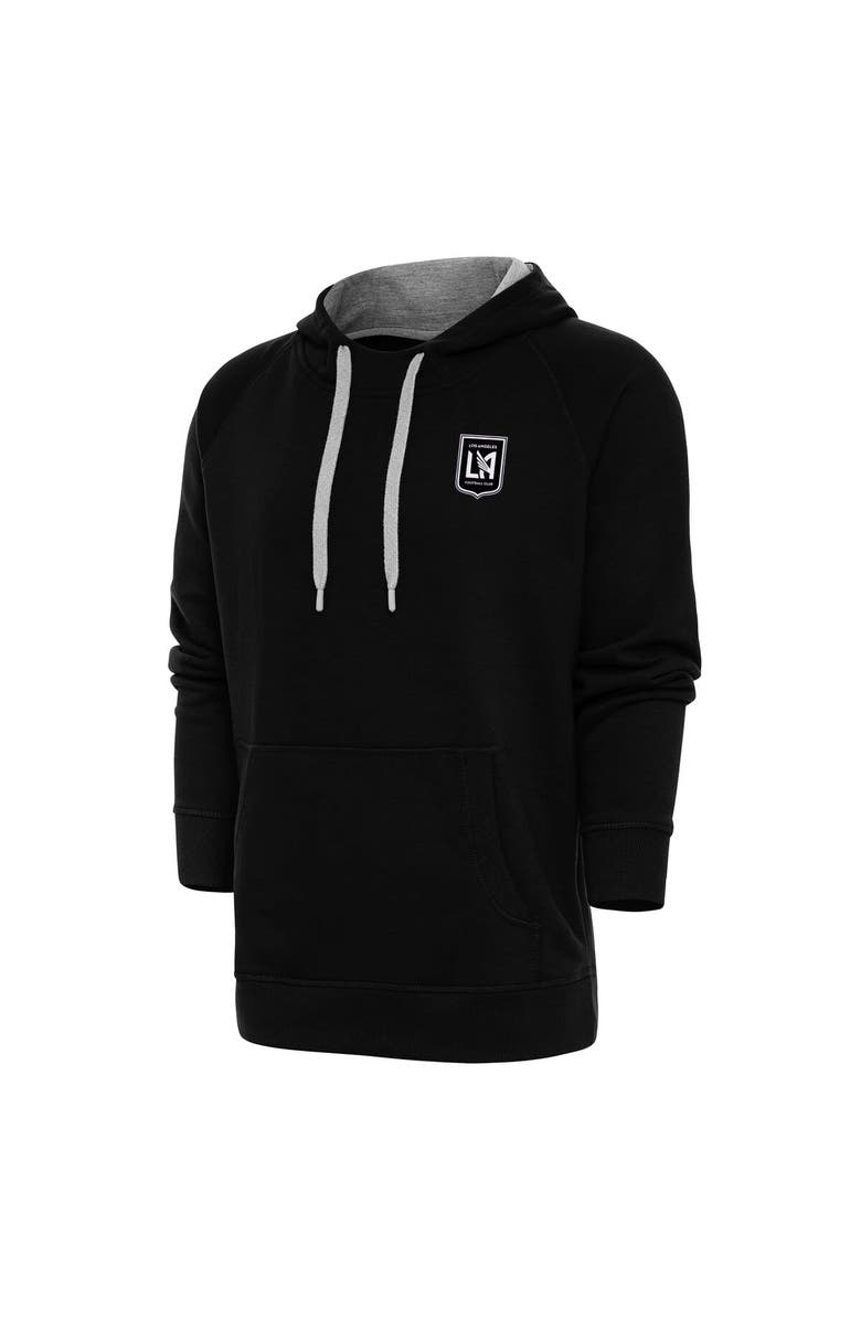ANTIGUA Men's Antigua Black LAFC Brushed Metallic Logo Victory Pullover Hoodie, Main, color, 