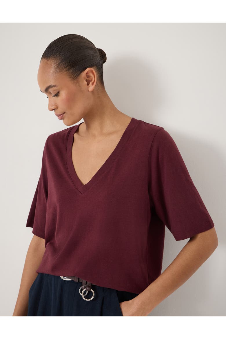 Reece V-Neck Drapey T-Shirt, Alternate, color, Candy Pink
