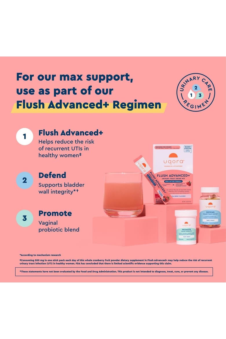 Flush Urinary Tract Supplement with Cranberry, D-Mannose, Vitamin C, Vitamin B6 and Potassium, Alternate, color, None