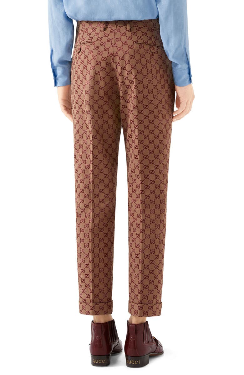 Gucci GG Jacquard Straight Leg Pants, Alternate, color, 