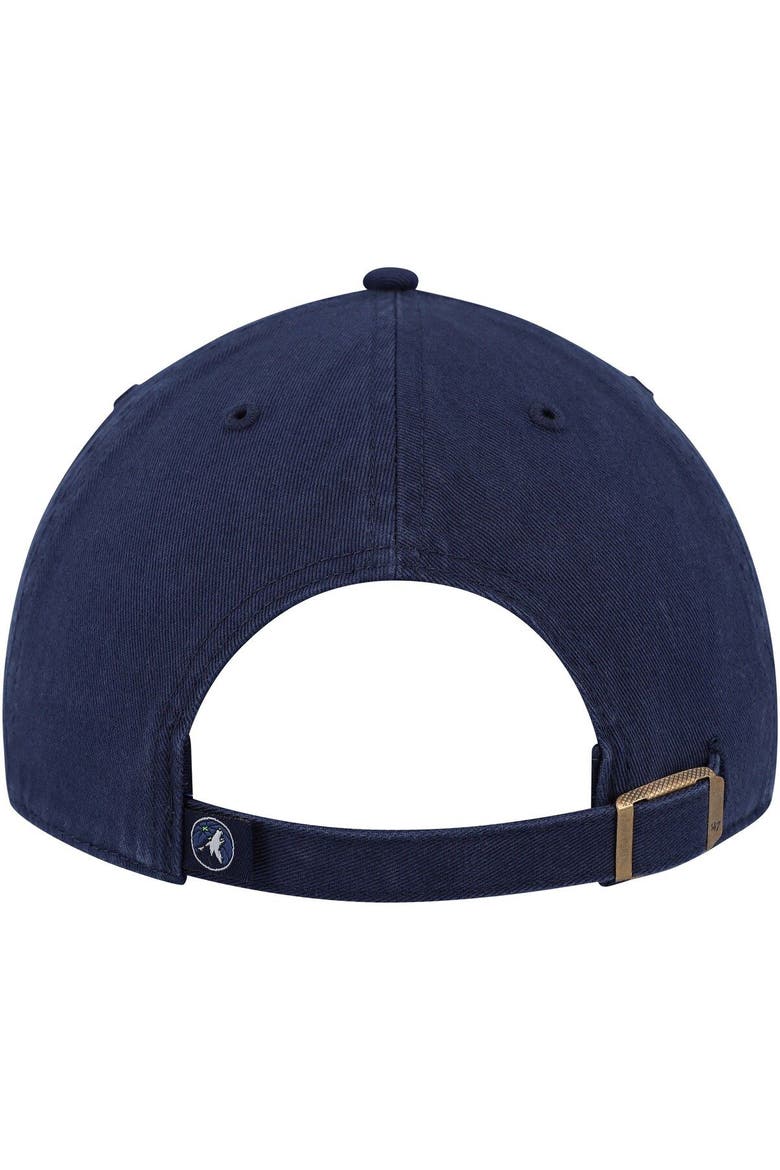 Men's '47 Navy Minnesota Timberwolves Alternate Logo Clean Up Adjustable Hat, Alternate, color, Navy