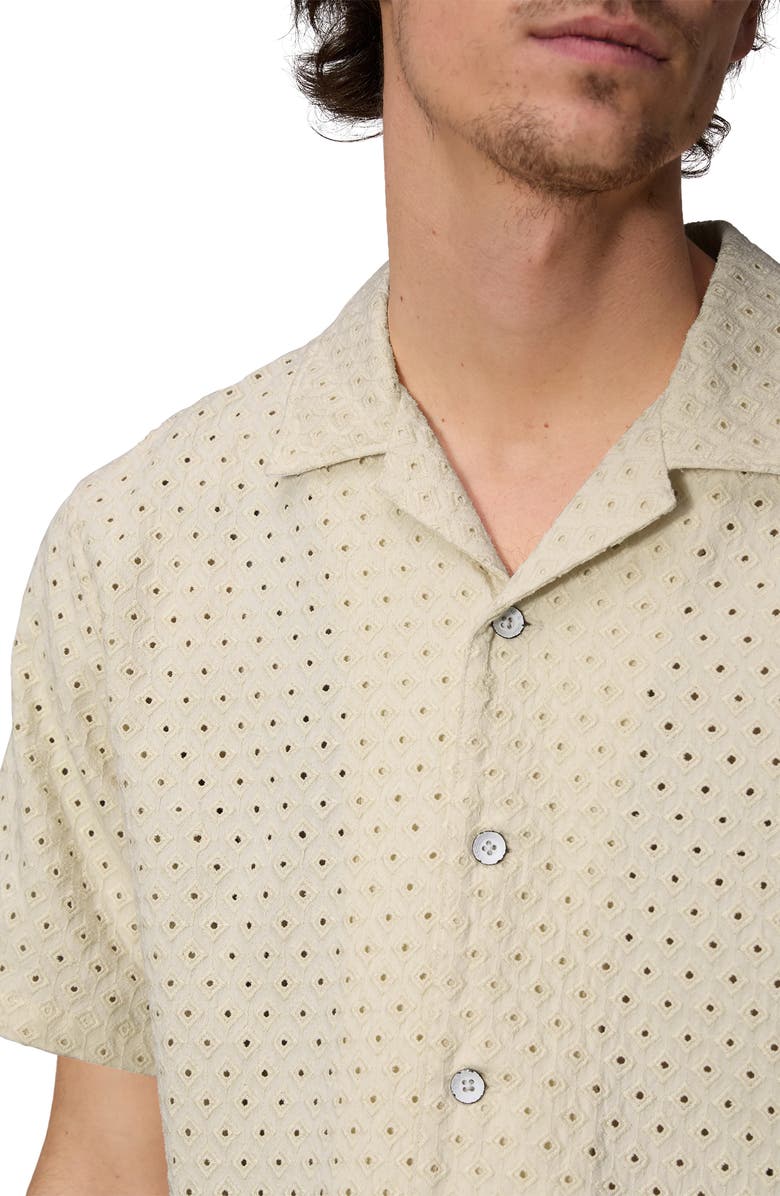 rag & bone Avery Open Weave Camp Shirt, Alternate, color, Marsh