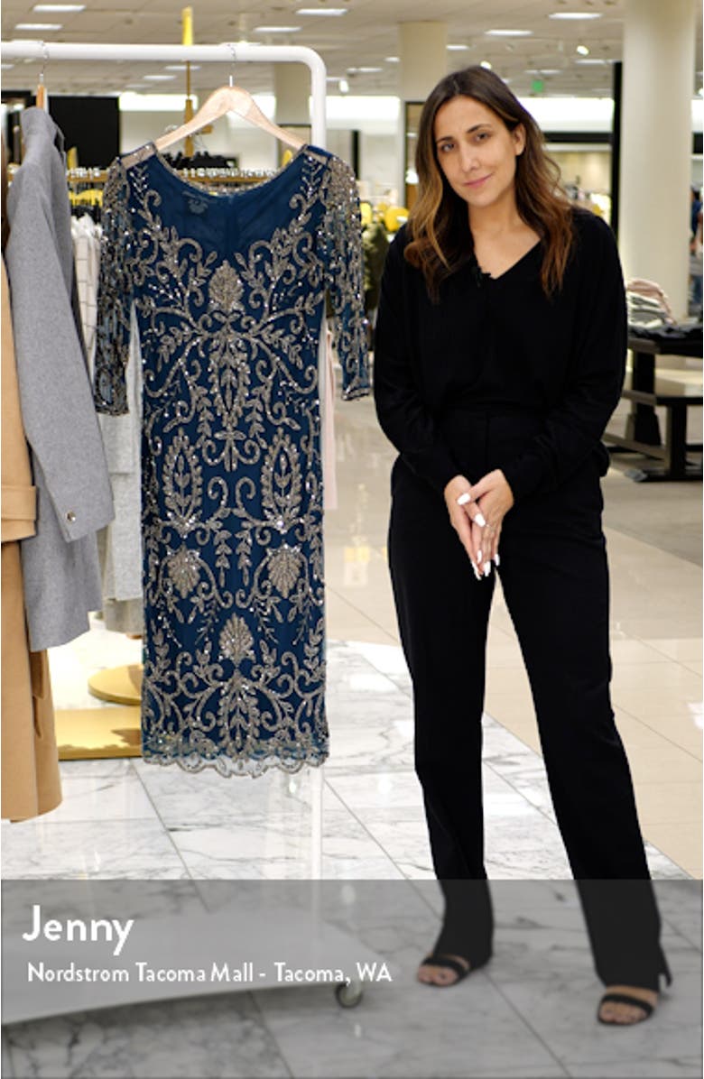 Illusion Three-Quarter Sleeve Midi Dress, sales video thumbnail