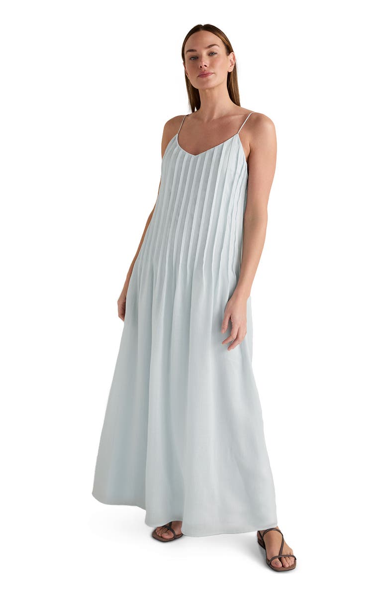 Haven Well Within Ramie Blend Pintuck Maxi Dress, Main, color, Ice Blue