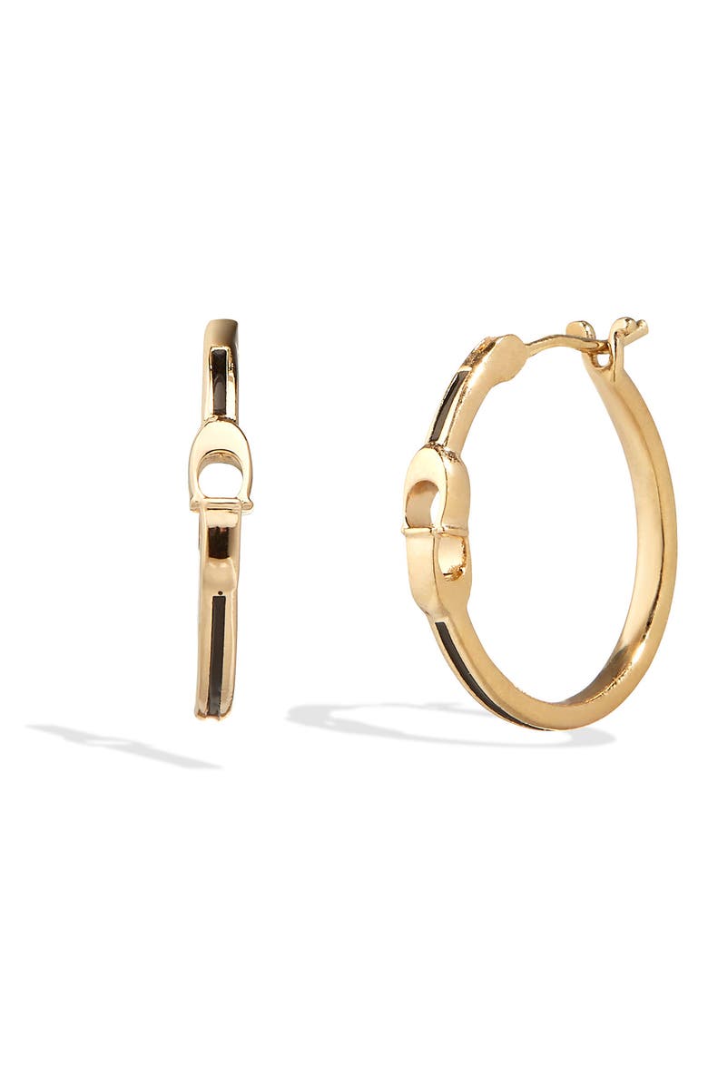 COACH Interlocking-C Hoop Earrings, Main, color, 