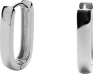 Argento Vivo Sterling Silver Wide Oblong Hoop Earrings