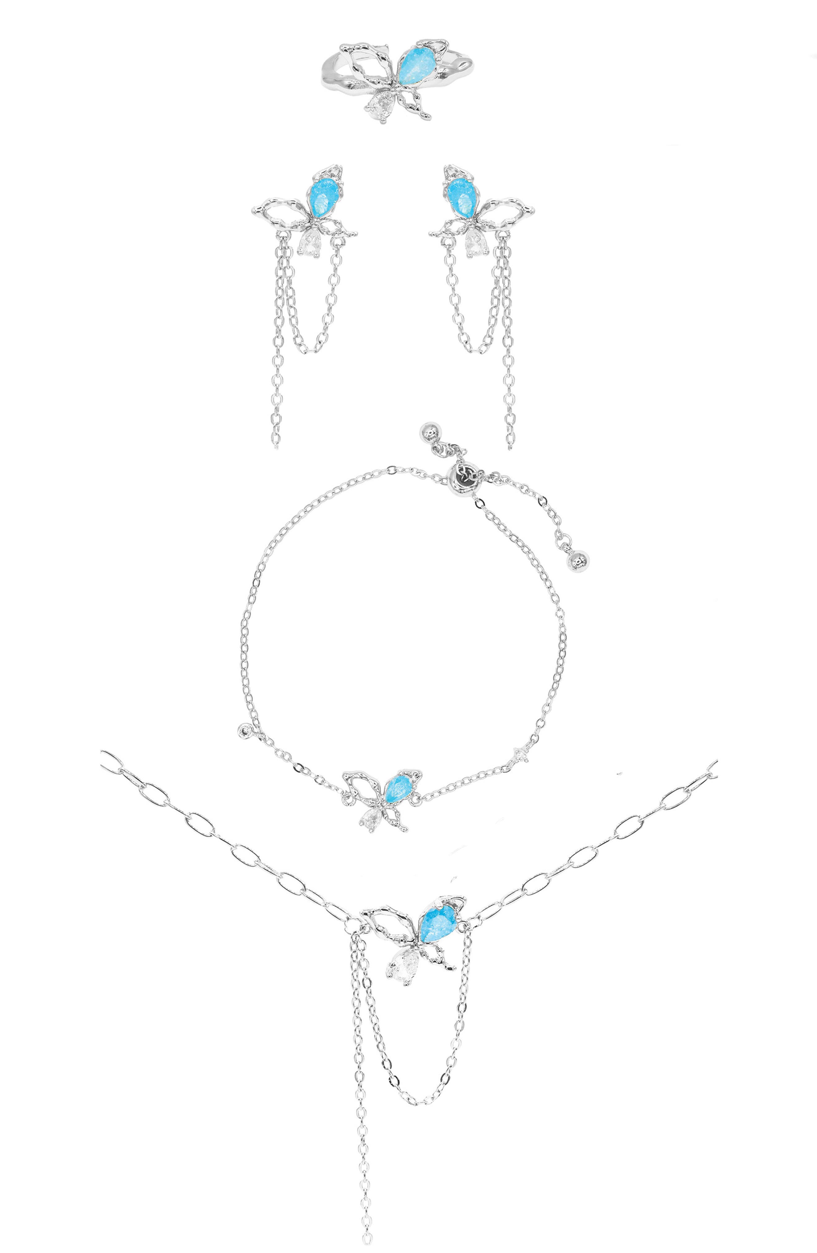 Flying Butterfly 4-Piece Jewelry Set