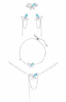 Flying Butterfly 4-Piece Jewelry Set