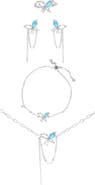 LA MENO Flying Butterfly 4-Piece Jewelry Set