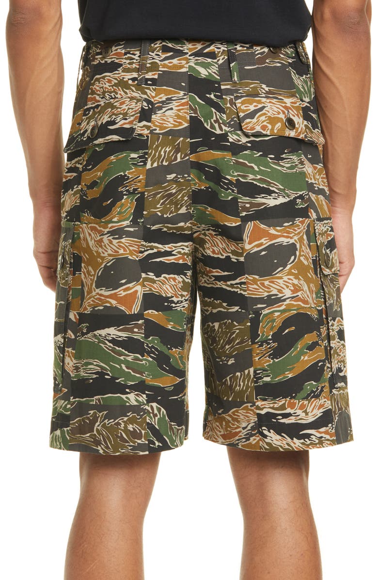 Dries Van Noten Plexi Camo Cargo Shorts, Alternate, color,