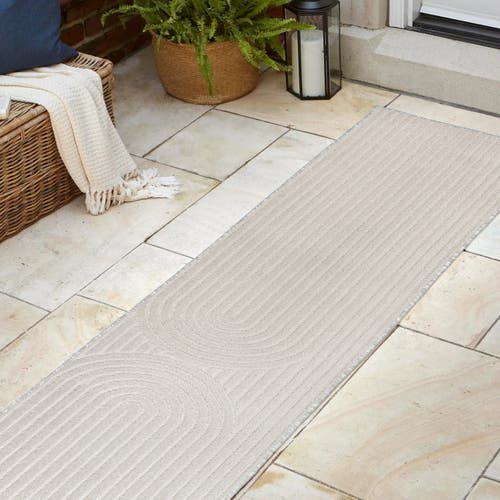 Shop Jonathan Y Sofia High-low Midcentury Modern Arch Stripe Two-tone Indoor/outdoor Area Rug In Ivory/cream