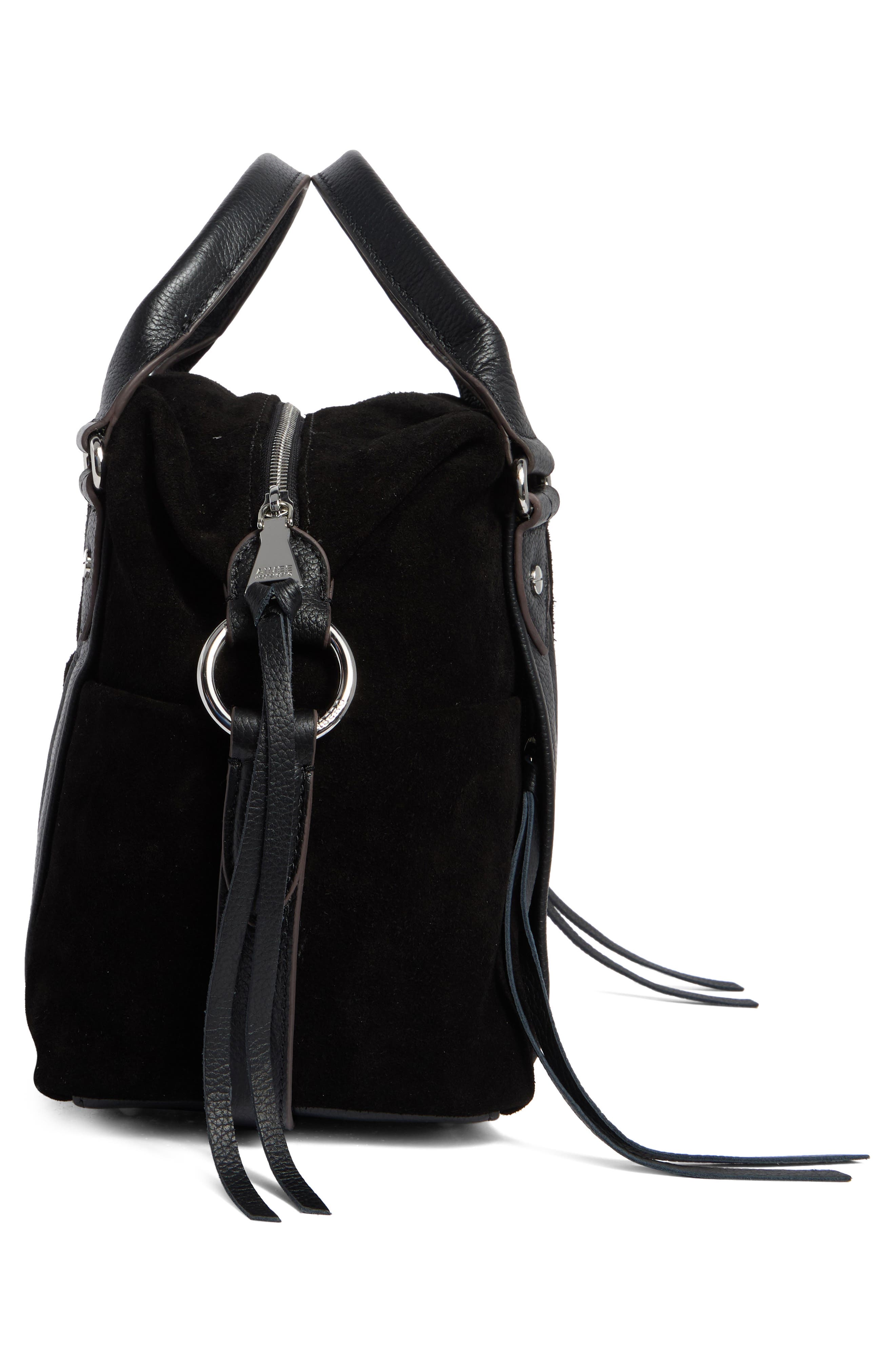 AIMEE Sierra Satchel Bag, Alternate, color, Black Suede
