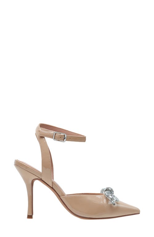 Linea Paolo Heart Ankle Strap Pointed Toe Pump In Maple Sugar