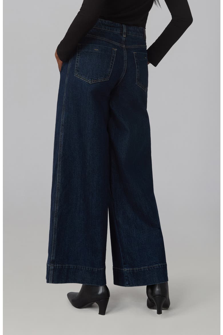 Cara Ultra High Rise Wide Leg Palazzo Jeans, Alternate, color, Dark Rinse Wash