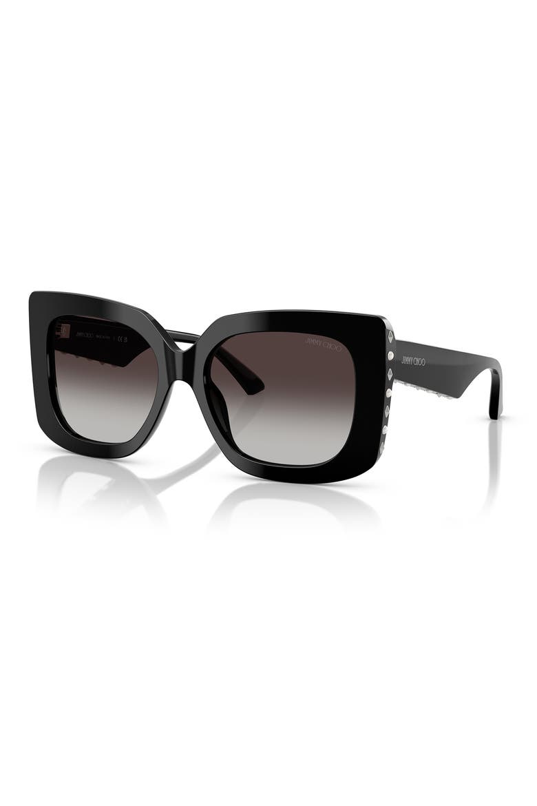54mm Butterfly Sunglasses, Alternate, color, BLACK