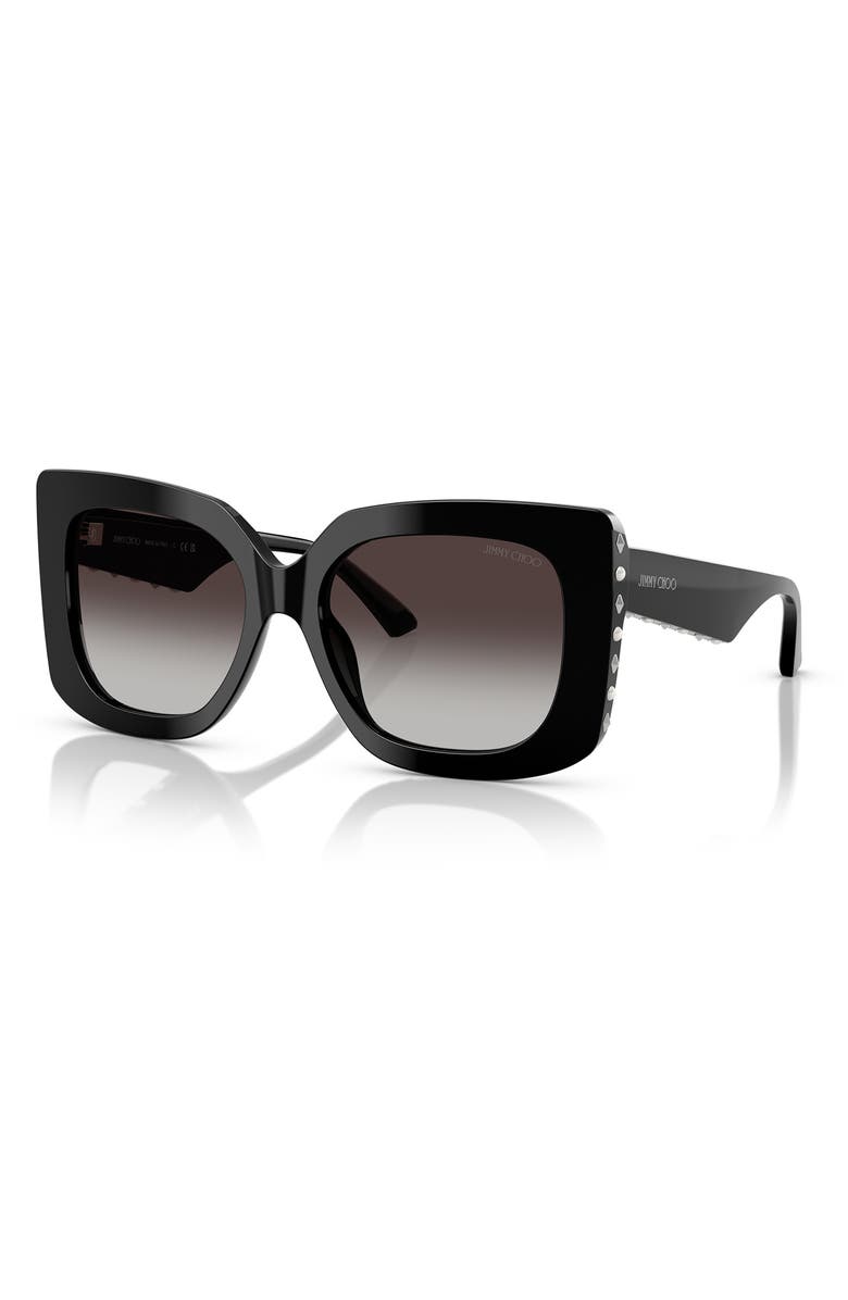 Jimmy Choo 54mm Butterfly Sunglasses, Alternate, color, Black