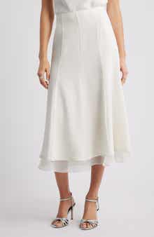 Nordstrom Seamed Layered Midi Skirt