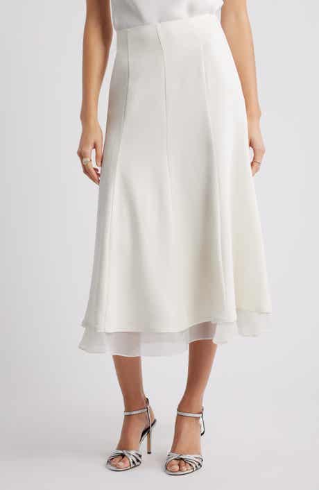 Nordstrom Seamed Layered Midi Skirt
