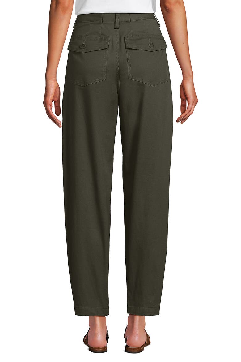 High Rise Barrel Leg Chino Pants, Alternate, color, Forest Moss