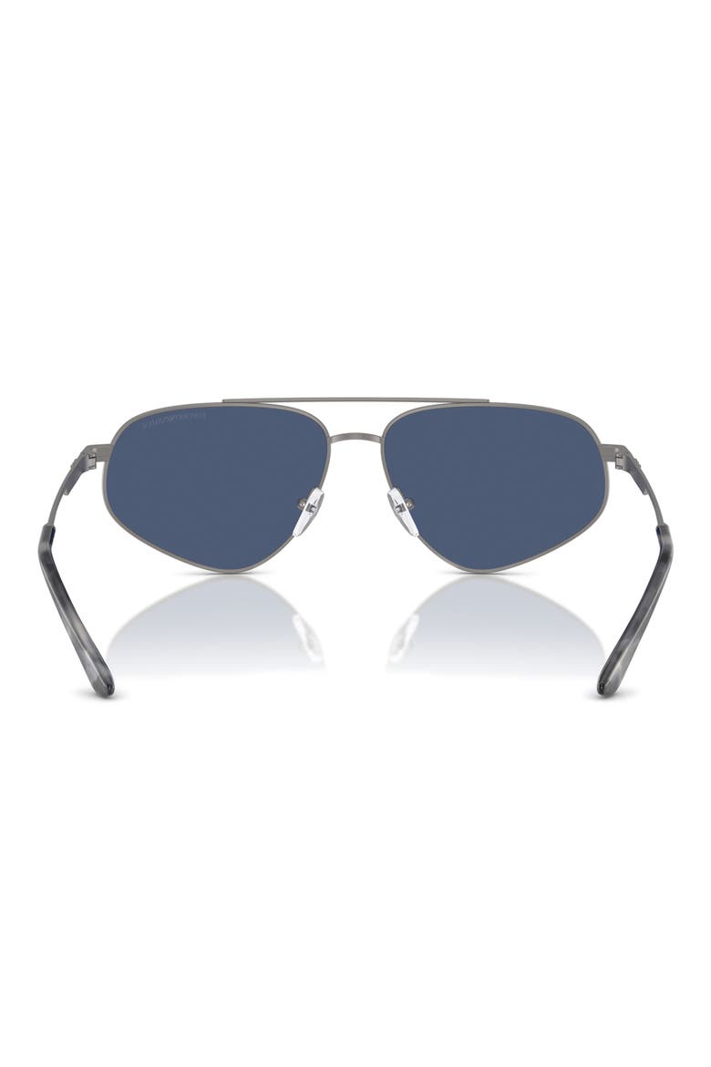59mm Square Sunglasses, Alternate, color, MATTE GUNMETAL / DARK BLUE