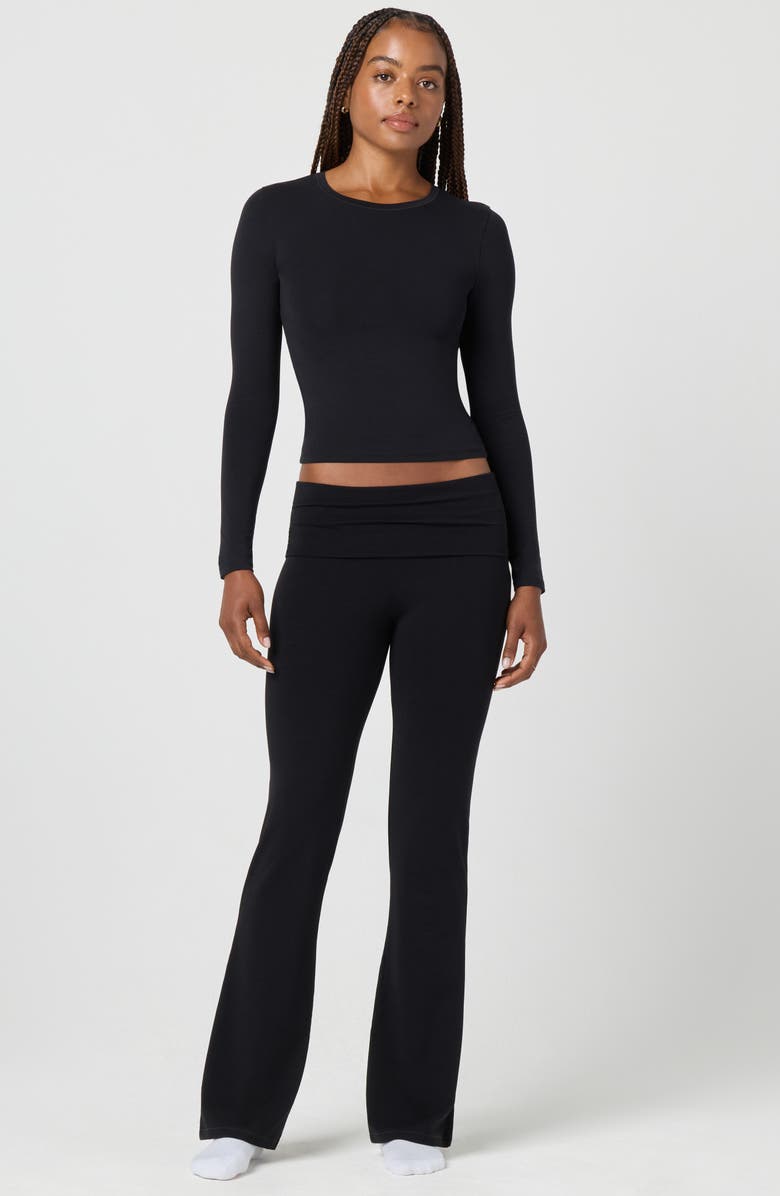 Florence by Mills Softie Cotton Blend Long Sleeve Top, Alternate, color, Black