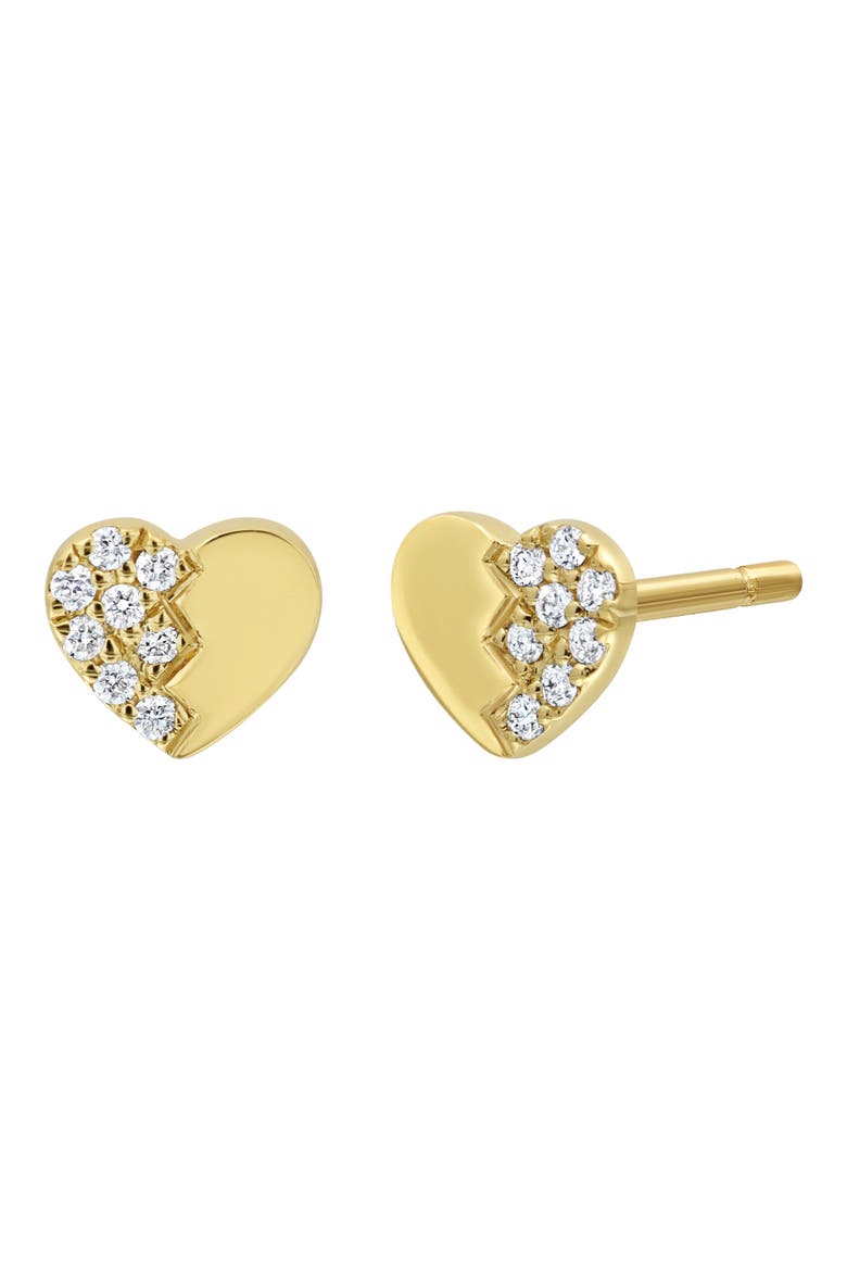 BL Icon Diamond Heart Earrings (Nordstrom Exclusive), Main, color, 18KY