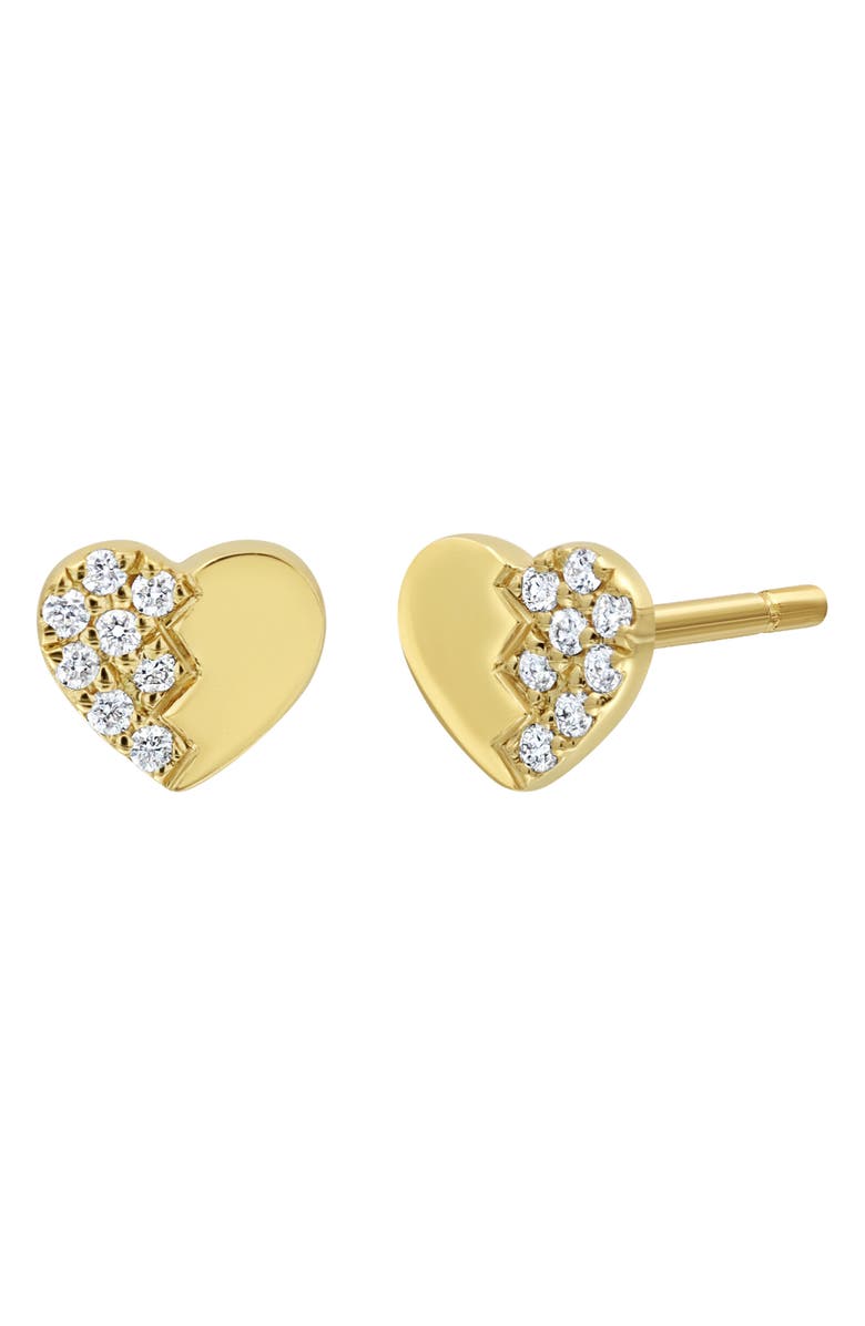 Bony Levy BL Icon Diamond Heart Earrings, Main, color, 18K Yellow Gold