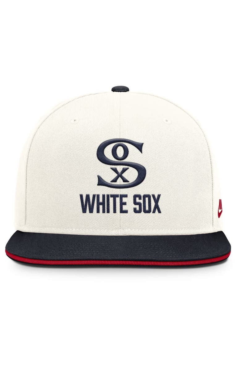 Nike Men's Nike Cream/Navy Chicago White Sox Cooperstown Pro Dri-FIT Snapback Hat, Alternate, color, Cream