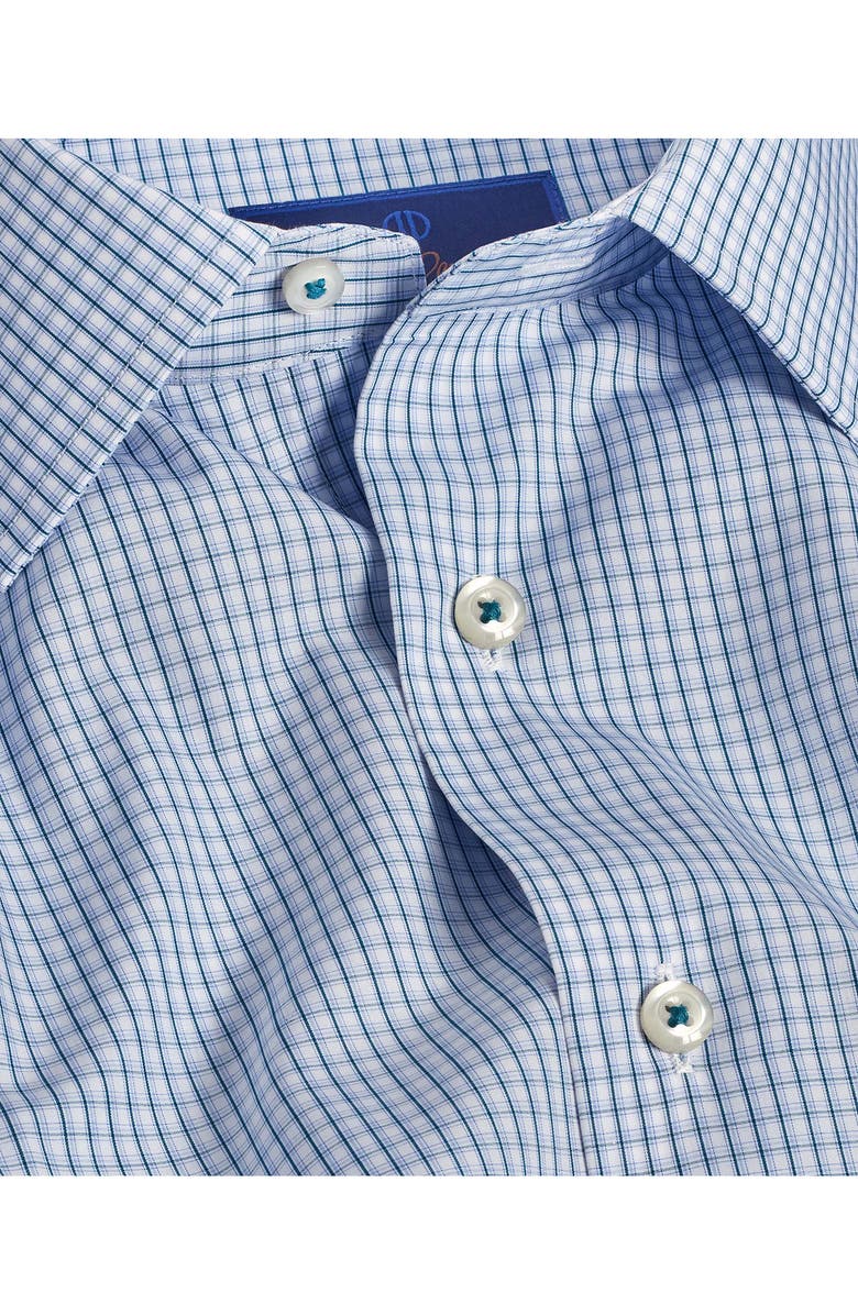 David Donahue Trim Fit Microcheck Cotton Poplin Dress Shirt, Alternate, color,