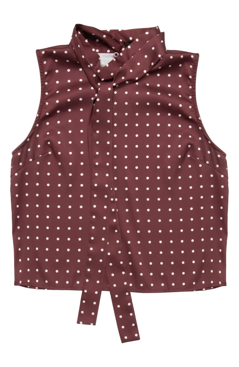 DELUC Justin Sleeveless Satin Top, Main, color, Wine With Ecru