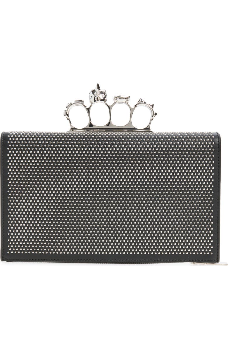 McQueen Punk Knuckle Flat Pouch, Alternate, color, Black