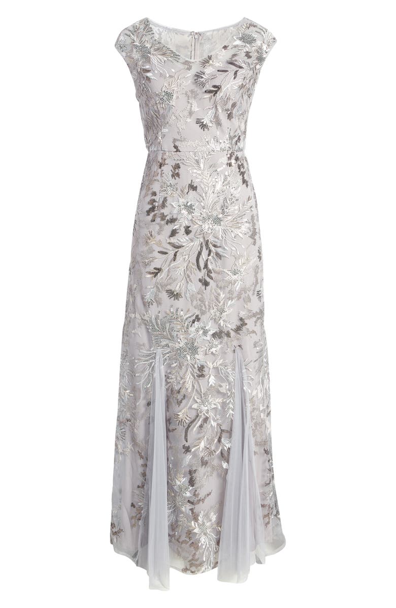 Alex Evenings Sequin Floral Fit & Flare Gown, Alternate, color, 