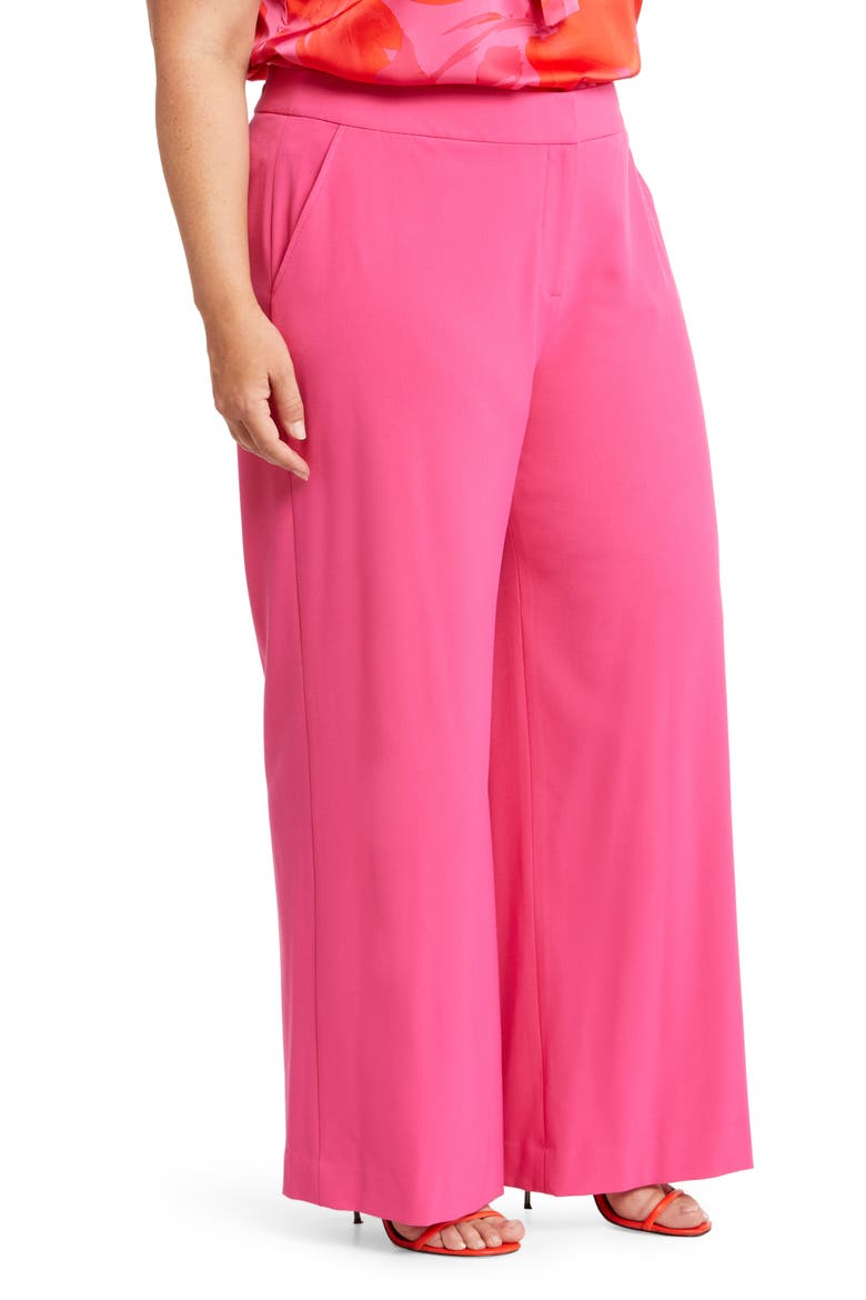High Waist Wide Leg Pants, Alternate, color, HOT PINK