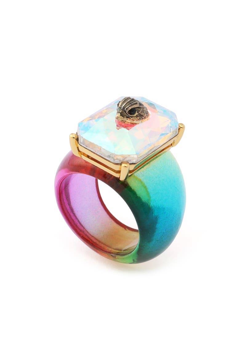Resin Ombre Stone Cocktail Ring, Alternate, color, RAINBOW MULTI