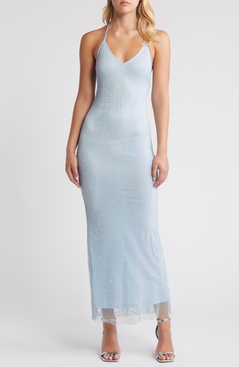 Women's Sarada Diamante Mesh Halter Dress main image 0