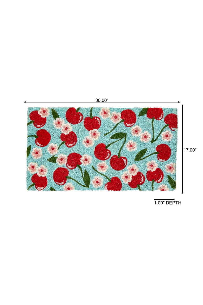 Cherries Coir Mat Multi Coir Summer, Alternate, color, Red