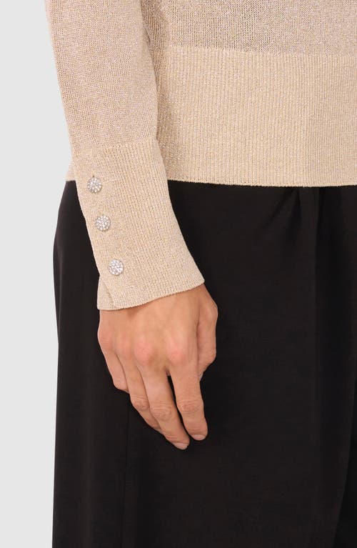 Halogenr Halogen(r) Rhinestone Button Sweater In Pearl Ivory