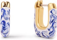 Ana Luisa Dakota Mini Marbled Enamel Hoop Earrings