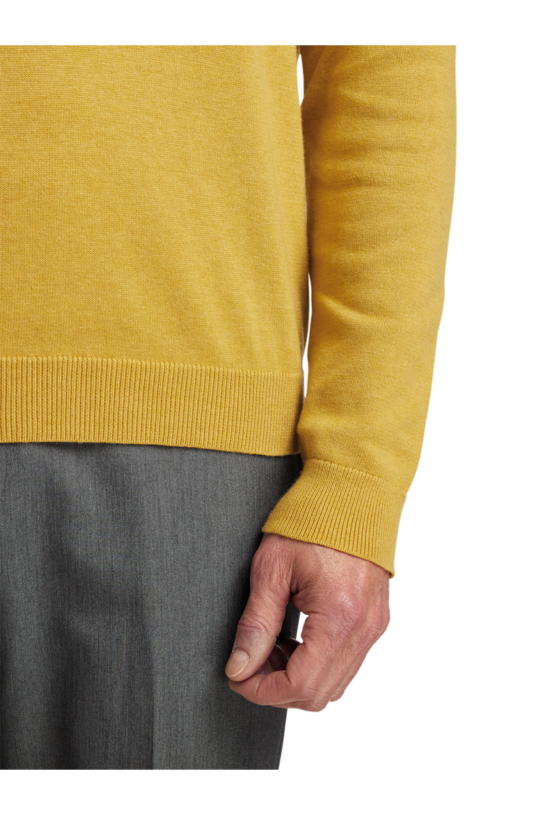 Supima Cotton Quarter Zip Mock Neck Sweater, Alternate, color, Mustard