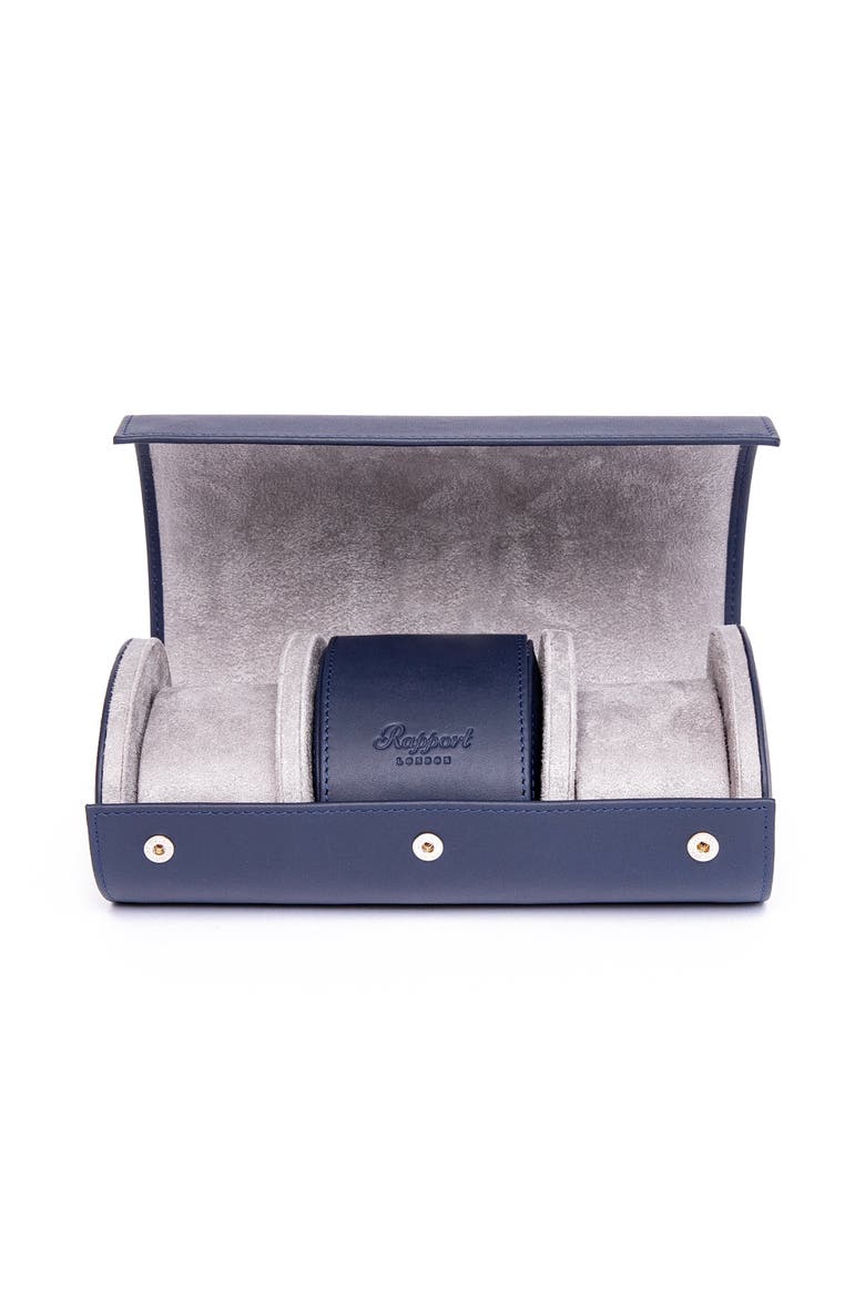 HYDE PARK THREE WATCH ROLL, Main, color, Navy
