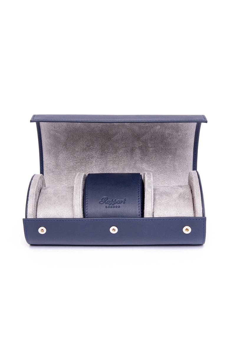 Rapport London HYDE PARK THREE WATCH ROLL, Main, color, Navy