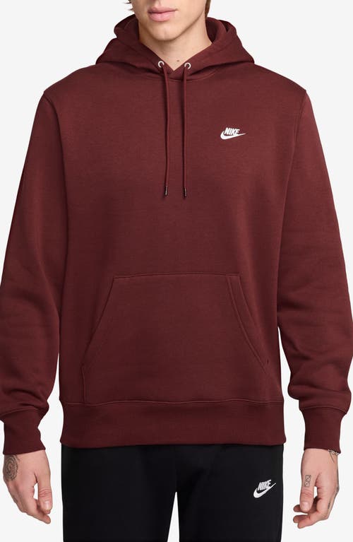 Nike Club Fleece Pullover Hoodie In Burgundy