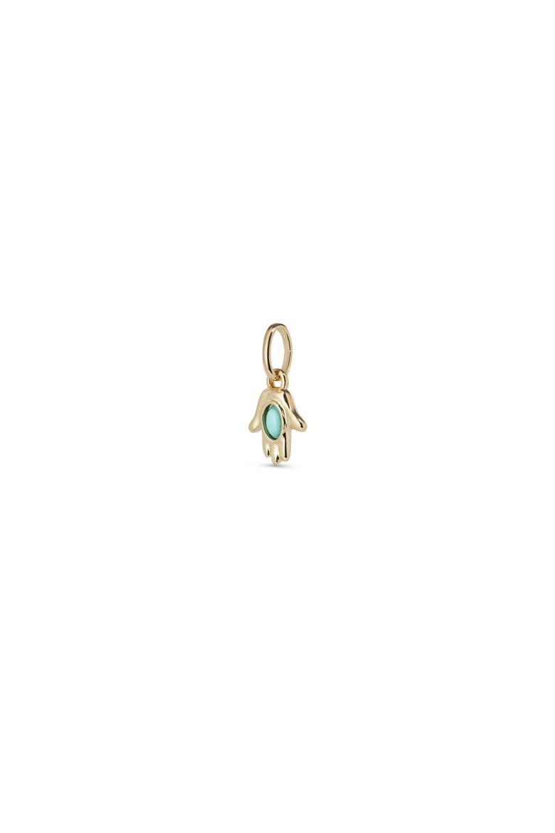 18K Gold-Plated Charm In The Shape Of A Hand, Alternate, color, Gold