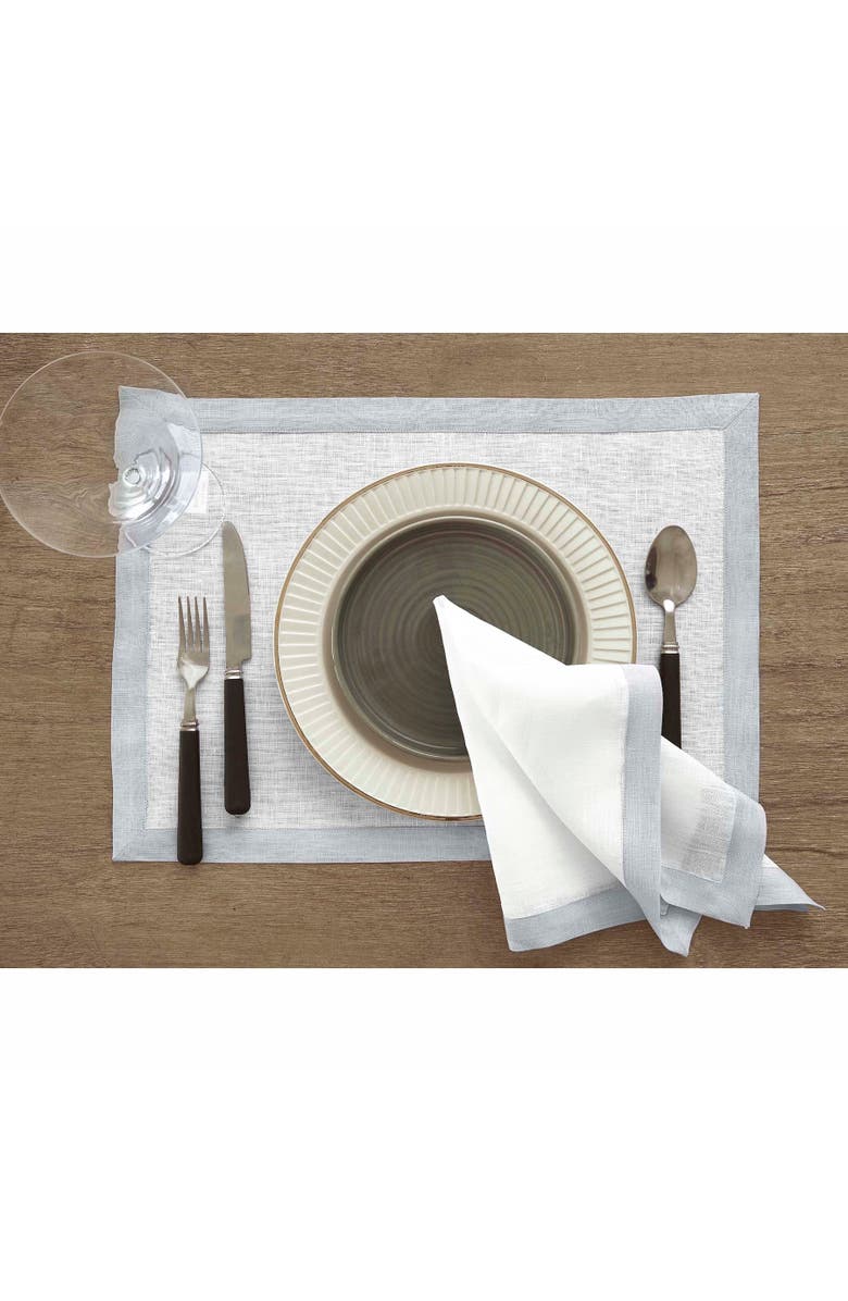 Solino Home Linen Dinner Napkins Set of 4, 20 x 20 Inch for Dining Table, Holiday and Everyday Table Decor - Classic, Alternate, color, Soft Grey And White